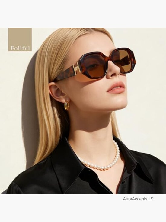 Oversized Polarized Square Frame UV Protection Sunglasses main image 6